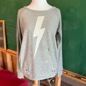 Chaser gray sweatshirt. Small. Paint splatter design.